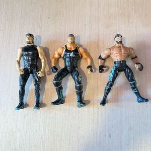 Lot Of 3 Hollywood Hulk Hogan NWO WCW Action Figure Black Preowned Read Info Blw